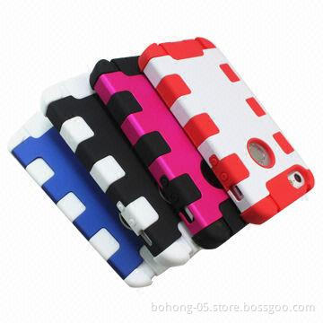 Cases for iPhone 5, Made of PC + Silicone, Two-piece